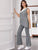 Contrast Tank Asymmetrical Tank Top With Flare Pants