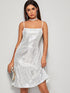 Contrast Sequin Metallic Cami Dress