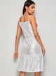 Contrast Sequin Metallic Cami Dress