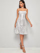 Contrast Sequin Metallic Cami Dress