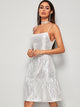Contrast Sequin Metallic Cami Dress
