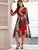 Surplice Front Scarf Print Chiffon Dress
