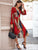 Surplice Front Scarf Print Chiffon Dress