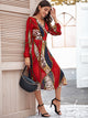 Surplice Front Scarf Print Chiffon Dress