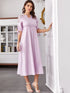 Contrast Lace Knot Cuff A-Line Dress