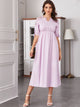 Contrast Lace Knot Cuff A-Line Dress