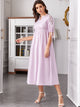 Contrast Lace Knot Cuff A-Line Dress
