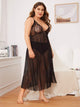 Plus Contrast Lace Split Side Mesh Dress