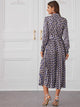 Allover Print Pleated Hem Shirt Dress