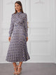 Allover Print Pleated Hem Shirt Dress