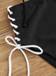 Two Tone Lace-up Side One Piece Swimwear