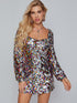 Sweetheart Neck Sequin Bodycon Dress