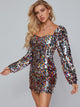 Sweetheart Neck Sequin Bodycon Dress