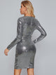 Surplice Front Sequin Bodycon Dress