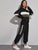 Contrast Panel Leopard Print Sweatshirt & Sweatpants