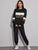 Contrast Panel Leopard Print Sweatshirt & Sweatpants