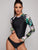 Tropical Long Sleeve Top With High Cut Tankini