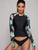 Tropical Long Sleeve Top With High Cut Tankini