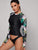 Tropical Long Sleeve Top With High Cut Tankini