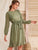 Chiffon All Over Print Ruffle Trim Belted Dress