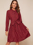 Button Front Gingham Belted Shirt Dress