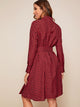 Button Front Gingham Belted Shirt Dress