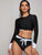Long Sleeve Top With Knot Front High Waist Bikini