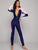 Colorblock Zipper Front Long Sleeve One Piece Swimwear