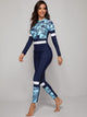 Palm Print Long Sleeve Tankini
