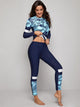 Palm Print Long Sleeve Tankini