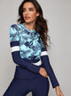 Palm Print Long Sleeve Tankini