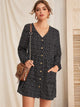 Polka Dot Print Button Up Dress