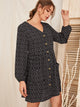 Polka Dot Print Button Up Dress