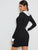 Contrast Collar Colorblock Bodycon Dress