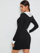 Contrast Collar Colorblock Bodycon Dress