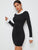 Contrast Collar Colorblock Bodycon Dress