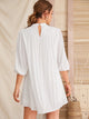 Lantern Sleeve Mock Neck Chiffon Tunic Dress