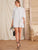 Lantern Sleeve Mock Neck Chiffon Tunic Dress