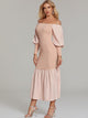 Off Shoulder Fishtail Bodycon Dress