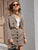 Plaid Crop Blazer & Button Through Skirt