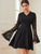 Contrast Lace Flounce Sleeve Dress