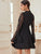Contrast Lace Flounce Sleeve Dress