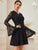 Contrast Lace Flounce Sleeve Dress