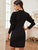 Leg-of-mutton Sleeve Keyhole Bodycon Dress