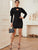 Leg-of-mutton Sleeve Keyhole Bodycon Dress