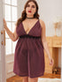 Plus Contrast Lace Glitter Dress