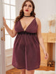 Plus Contrast Lace Glitter Dress