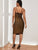 Glitter Ruched Midi Bodycon Dress