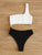 Rib Two Tone One Shoulder One Piece Swimwear