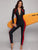 Contrast Side Zipper Front Long Sleeve One Piece Swimwear